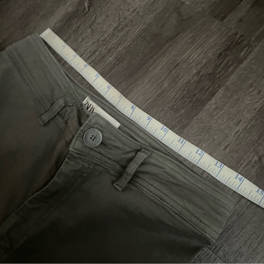 Zara Marine Straight High Rise jeans Charcoal Denim Pants (8) - Picture 3 of 9